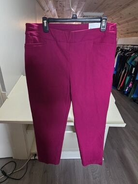 Chico's Brigitte Slim Leg Pants in Deep Magenta